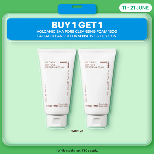 [1+1] Volcanic BHA Pore Cleansing Foam 150g - Deep Facial Cleanser for Sensitive & Oily Skin
