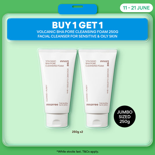 [1+1] Volcanic BHA Pore Cleansing Foam 250g - Deep Facial Cleanser for Sensitive & Oily Skin