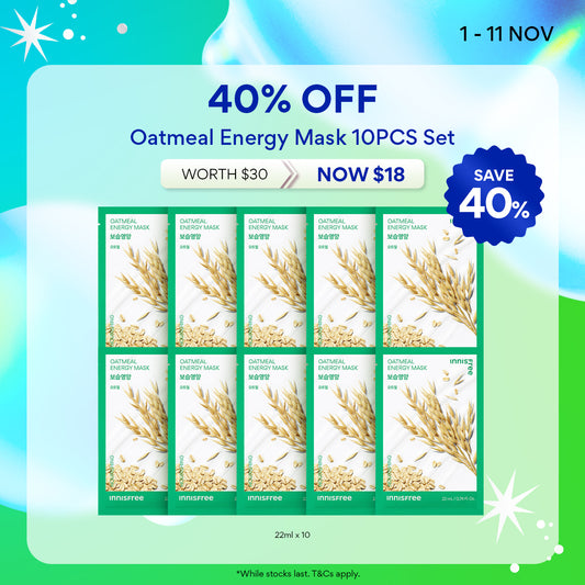 [11.11 Sale: 40% OFF] Oatmeal Energy Mask 22ml x 10pcs