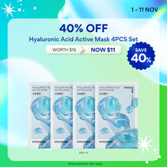 [11.11 Sale: 40% OFF] Hyaluronic Acid Active Mask Set x 4 Sheets