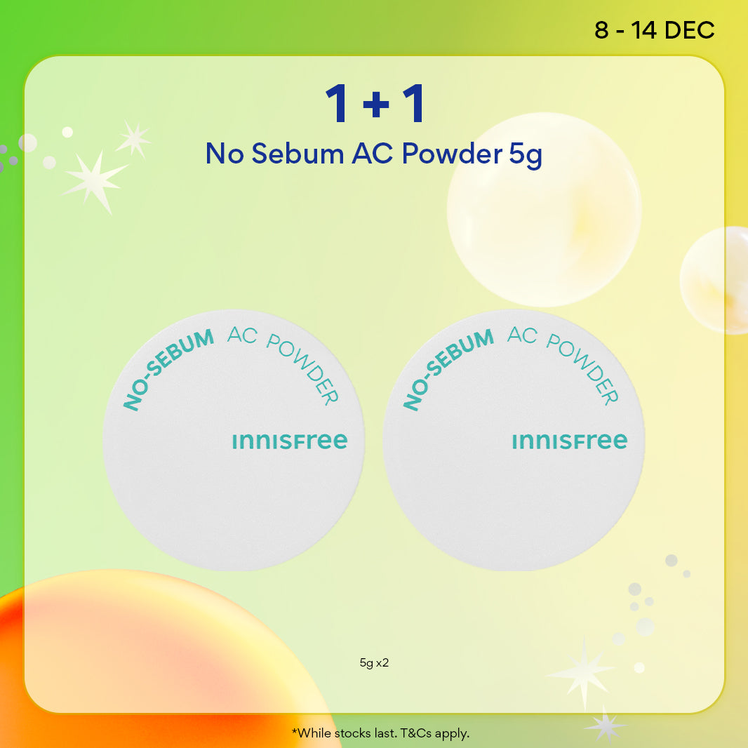 [12.12 Sale: 1+1] INNISFREE No Sebum AC Powder 5g - Makeup Setting Loose Powder, Oil Control for Acne Skin