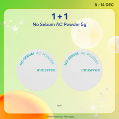 [12.12 Sale: 1+1] INNISFREE No Sebum AC Powder 5g - Makeup Setting Loose Powder, Oil Control for Acne Skin