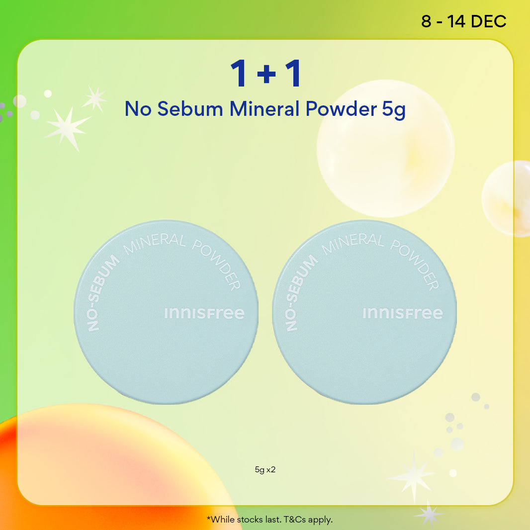 [12.12 Sale: 1+1] INNISFREE No Sebum Mineral Powder 5g - Makeup Setting Loose Powder, Oil Control