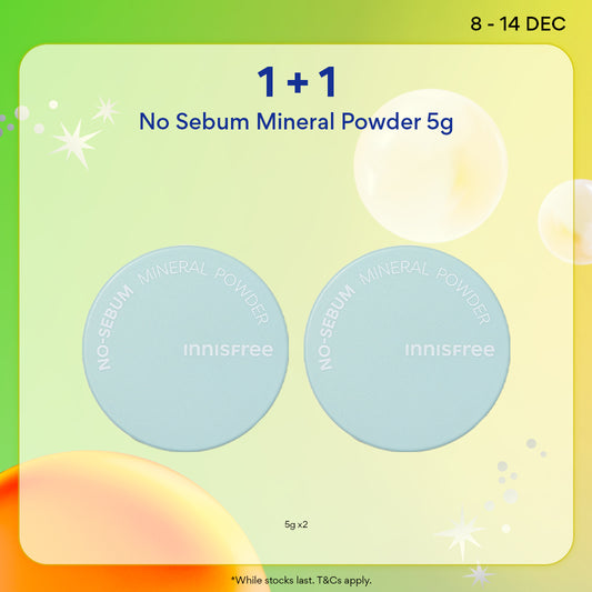 [12.12 Sale: 1+1] INNISFREE No Sebum Mineral Powder 5g - Makeup Setting Loose Powder, Oil Control