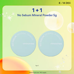 [12.12 Sale: 1+1] INNISFREE No Sebum Mineral Powder 5g - Makeup Setting Loose Powder, Oil Control