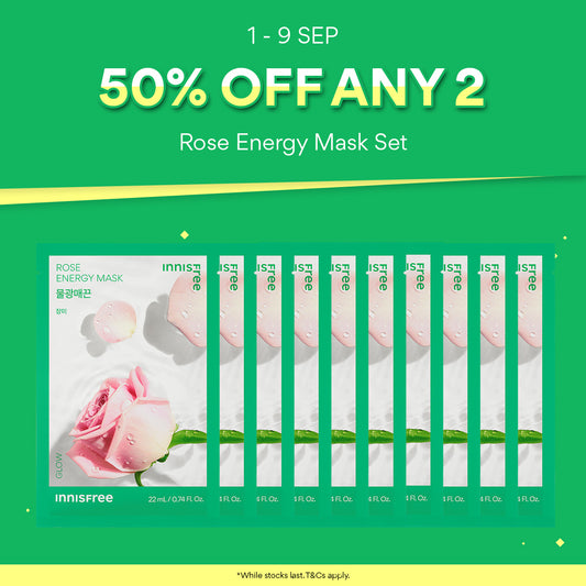 [50% OFF ANY 2] Rose Energy Mask 22ml x 10pcs - Daily Sheet Mask for Instant Hydration & Soothing Relief