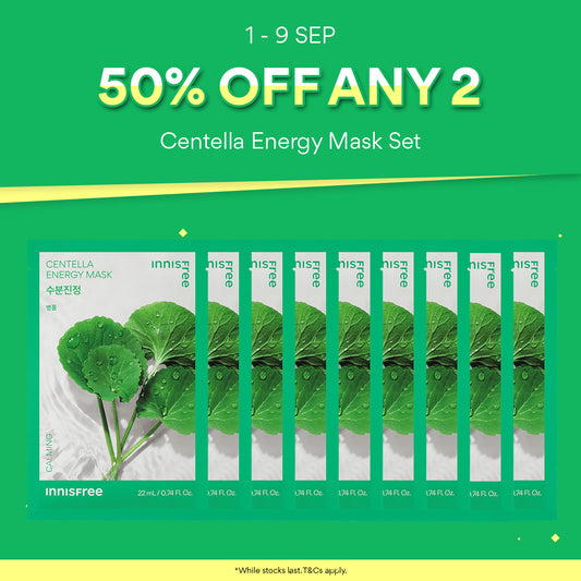 [50% OFF ANY 2] Centella Energy Mask 22ml x 10pcs - Daily Sheet Mask for Instant Hydration & Soothing Relief