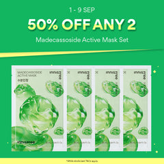 [50% OFF ANY 2] Madecassoside Active Mask Set x 4 Sheets - Daily Sheet Mask for Targeted Care of Dry & Dull Skin, Elasticity