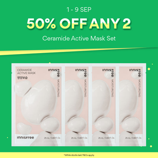 [50% OFF ANY 2] Ceramide Active Mask Set x 4 Sheets - Daily Sheet Mask for Targeted Care of Dry & Dull Skin, Elasticity