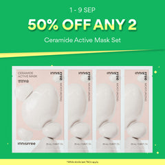 [50% OFF ANY 2] Ceramide Active Mask Set x 4 Sheets - Daily Sheet Mask for Targeted Care of Dry & Dull Skin, Elasticity