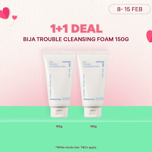 [1+1] INNISFREE Bija Trouble Cleansing Foam 150g - Facial Cleanser for Sensitive & Oily Skin