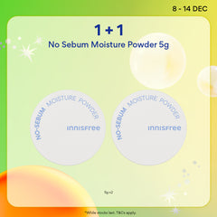 [12.12 Sale: 1+1] INNISFREE No Sebum Moisture Powder 5g - Makeup Setting Loose Powder, Oil Control for Dry Skin