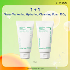 [12.12 Sale: 1+1] INNISFREE Green Tea Amino Hydrating Cleansing Foam 150g - Hydrating Facial Cleanser