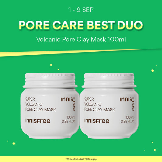 [Best Duo] INNISFREE Volcanic Pore Clay Mask 100ml + 100ml for Deep Cleansing & Pore Tightening