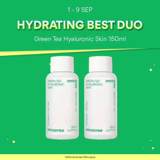 [Best Duo] INNISFREE Green Tea Hyaluronic Skin 150ml + 150ml - Daily Toner for Deep Hydration