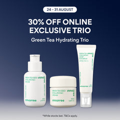 [PayDay: 30% OFF] INNISFREE Green Tea Hydrating Trio - Skin, Serum & Cream for Deep Hydration & Moisture