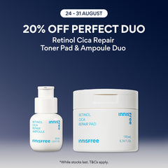 [PayDay: 20% OFF] INNISFREE Retinol Cica Repair Toner Pad & Ampoule Duo - For Soothing Pore & Blemish Care