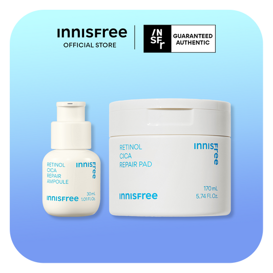 [PayDay: 20% OFF] INNISFREE Retinol Cica Repair Toner Pad & Ampoule Duo - For Soothing Pore & Blemish Care