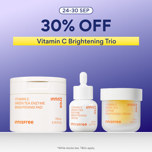[PayDay: 30% OFF] INNISFREE Vitamin C Brightening Trio - Toner Pad, Serum & Cream for Brightening & Exfoliating Care