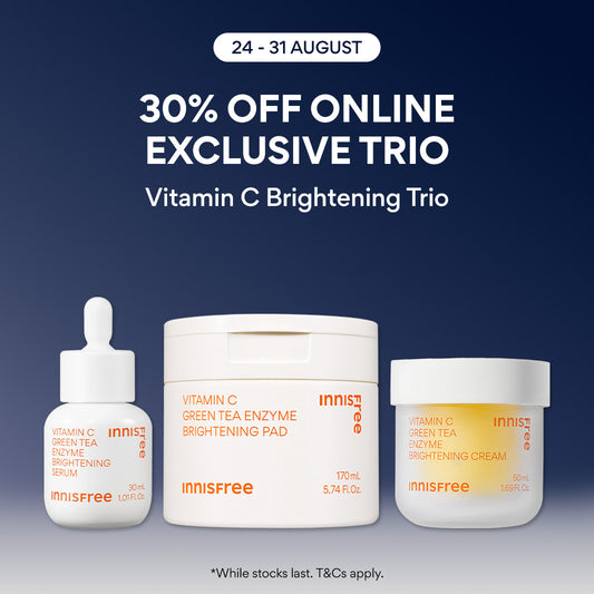 [PayDay: 30% OFF] INNISFREE Vitamin C Brightening Trio - Toner Pad, Serum & Cream for Brightening & Exfoliating Care