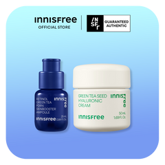 INNISFREE Retinol Green Tea PDRN Skinbooster Ampoule + Green Tea Cream Duo