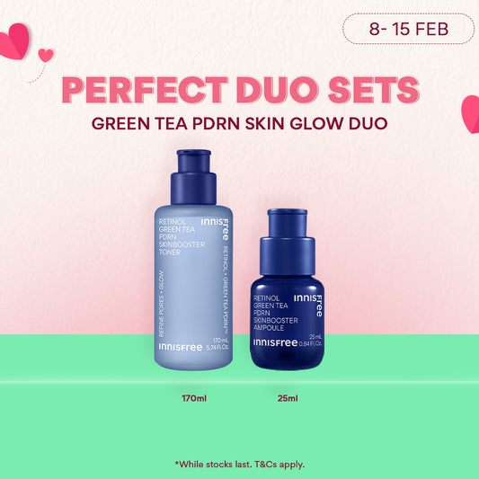 Green Tea PDRN Skin Glow Duo - Toner & Ampoule for Pores & Wrinkles