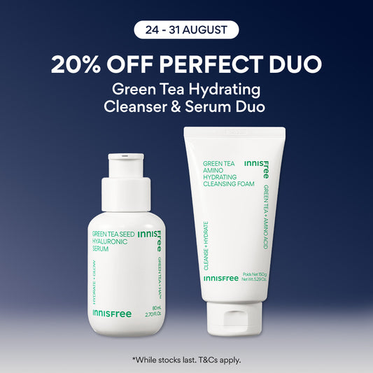 [PayDay: 20% OFF] INNISFREE Green Tea Hydrating Cleanser & Serum Duo - For Daily Facial Cleansing & Deep Hydration