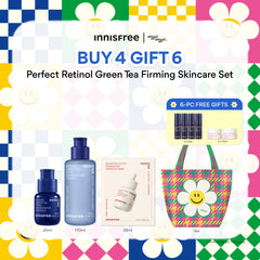 [INNISFREE x Wiggle Wiggle] Perfect Retinol Green Tea Firming Skincare Set + 6-pc Free Gifts