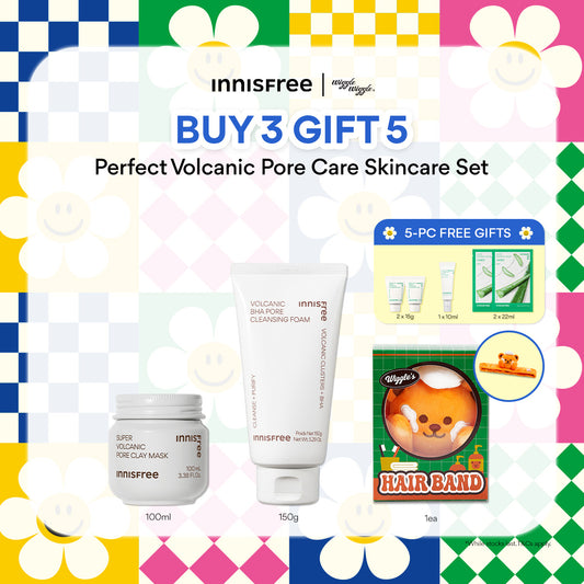 [INNISFREE x Wiggle Wiggle] Perfect Volcanic Pore Care Skincare Set + 5-pc Free Gifts
