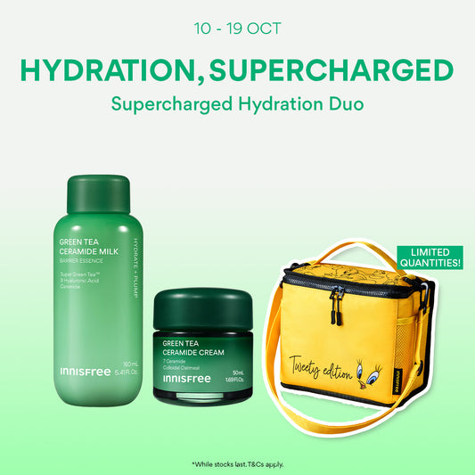 [10-19 Oct] INNISFREE Supercharged Hydration Duo - Green Tea Ceramide Milk 160ml + Cream 50ml