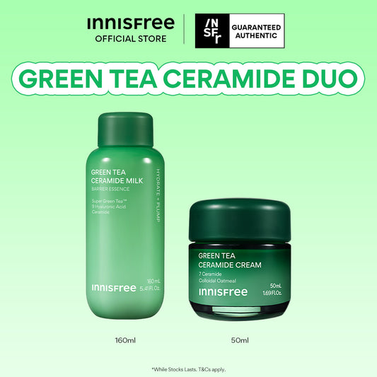 [PERFECT DUO] Green Tea Ceramide Milk 160ml + Cream 50ml for Deep Hydration & Moisture Barrier