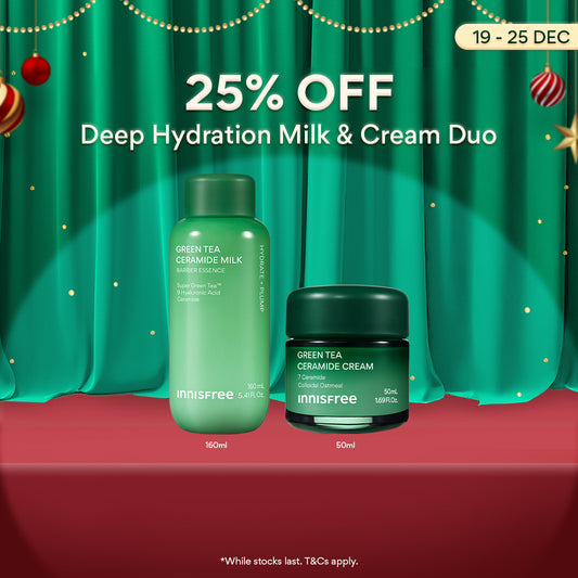 Supercharged Hydration Duo - Green Tea Ceramide Milk 160ml + Cream 50ml