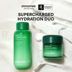 INNISFREE Supercharged Hydration Duo - Green Tea Ceramide Milk 160ml + Cream 50ml
