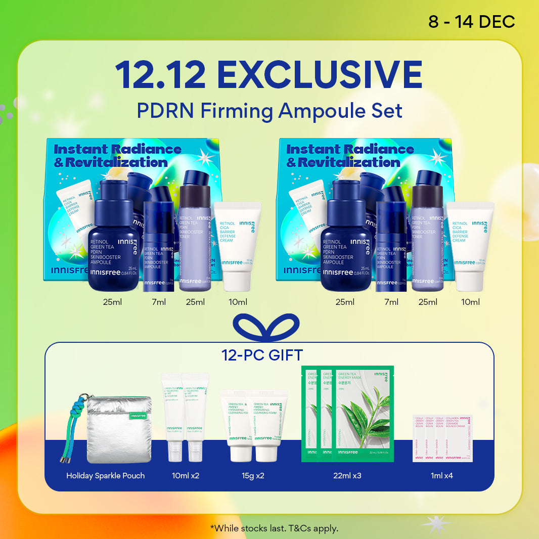 [12.12 Sale] INNISFREE PDRN Firming Ampoule Set + FREE Holiday pouch + 11PCS Travel-size