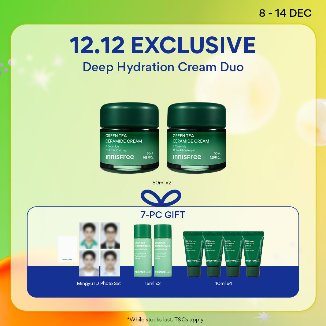 [12.12 Sale] INNISFREE Deep Hydration Cream Duo + FREE MINGYU ID PHOTO SET + 6PCS Travel-size