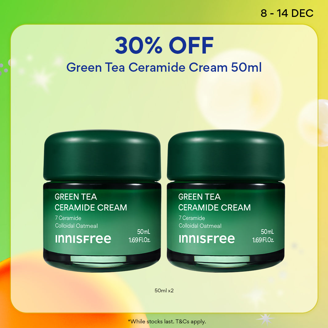 [12.12 Sale: 30% OFF] INNISFREE Green Tea Ceramide Cream 50ml for Deep Hydration & Moisture Barrier