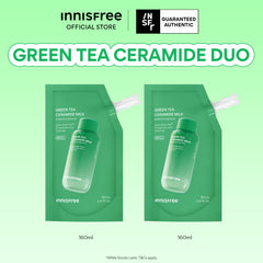 [PERFECT DUO] Green Tea Ceramide Milk 160ml Refill + 160ml Refill for Deep Hydration & Moisture Barrier