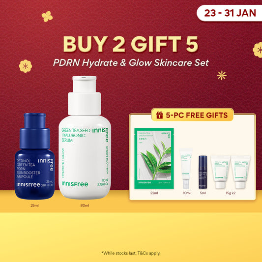 [5PCS GIFT] PDRN Hydrate & Glow Skincare Set - Ampoule for Pores, Wrinkles & Hyaluronic Serum