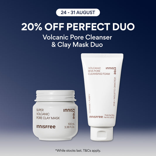 [PayDay: 20% OFF] INNISFREE Volcanic Pore Cleanser & Clay Mask Duo - For Deep Pore Cleansing & Pore Tightening