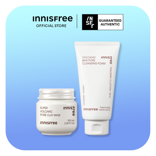 [PayDay: 20% OFF] INNISFREE Volcanic Pore Cleanser & Clay Mask Duo - For Deep Pore Cleansing & Pore Tightening