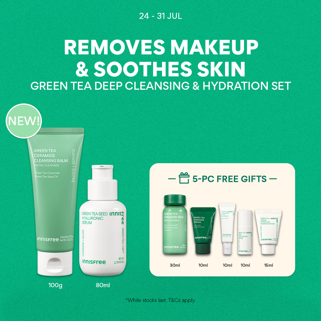 Green Tea Deep Cleansing & Hydration Set - Cleansing Balm, Hydrating Serum
