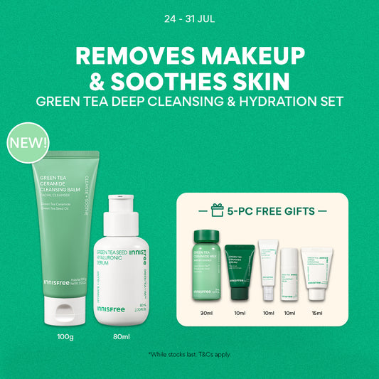 Green Tea Deep Cleansing & Hydration Set - Cleansing Balm, Hydrating Serum