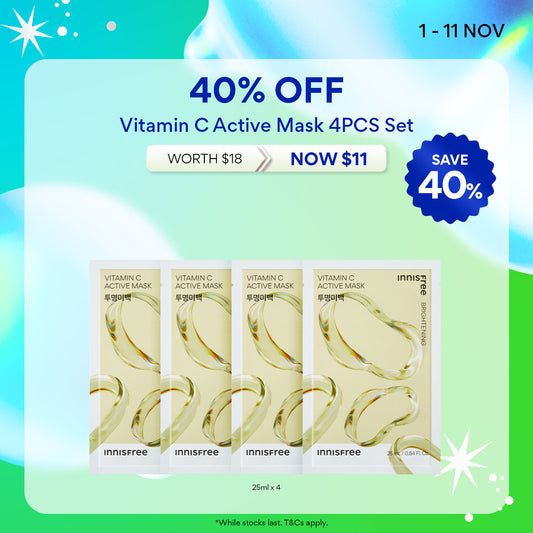 [11.11 Sale: 40% OFF] Vitamin C Active Mask Set x 4 Sheets