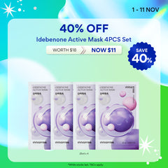 [11.11 Sale: 40% OFF] Idebenone Active Mask Set x 4 Sheets