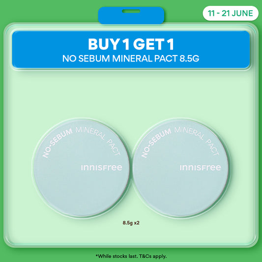 [1+1] No Sebum Mineral Pact 8.5g - Makeup Setting Compact Powder, Oil Control
