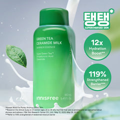 [COMING SOON] INNISFREE Supercharged Green Tea Ceramide Milk Set - 3PCS Skincare for Deep Hydration, Moisture