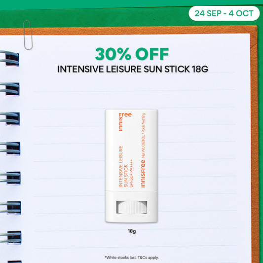 Intensive Leisure Sun Stick 18g - Water Resistant, Easy Sunscreen Reapplication
