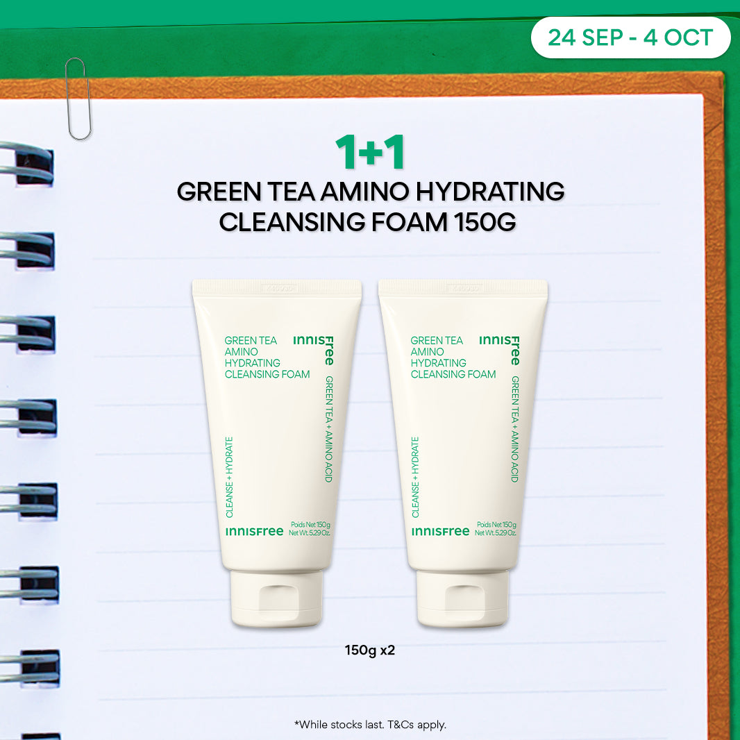 [1+1] Green Tea Amino Hydrating Cleansing Foam 150g - Hydrating Facial Cleanser