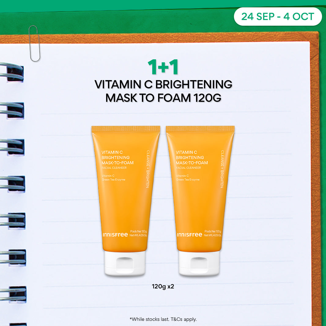 [1+1] Vitamin C Brightening Mask to Foam 120g - Facial Cleanser for Brightening & Gentle Exfoliation