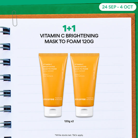 [1+1] Vitamin C Brightening Mask to Foam 120g - Facial Cleanser for Brightening & Gentle Exfoliation